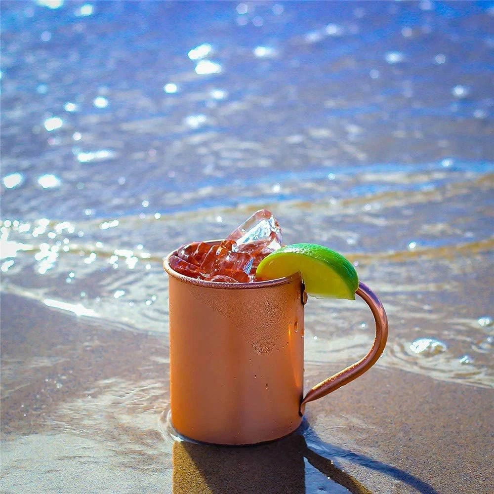 450ml Solid Pure Copper Moscow Mule Mug – Icy Cold Classic for Cocktails, Coffee & Beer