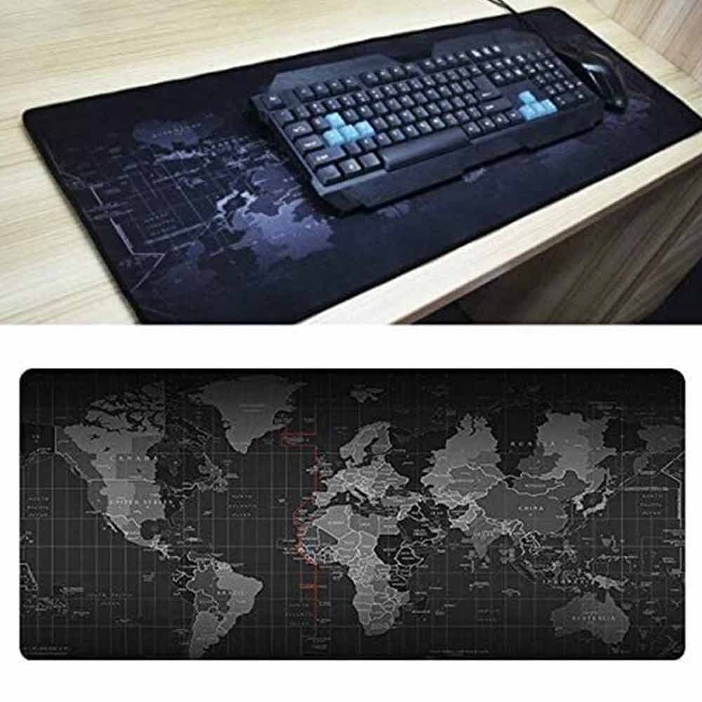 World Map Gaming Desk Mat – 90x40cm Large Non-Slip Mouse & Keyboard Pad
