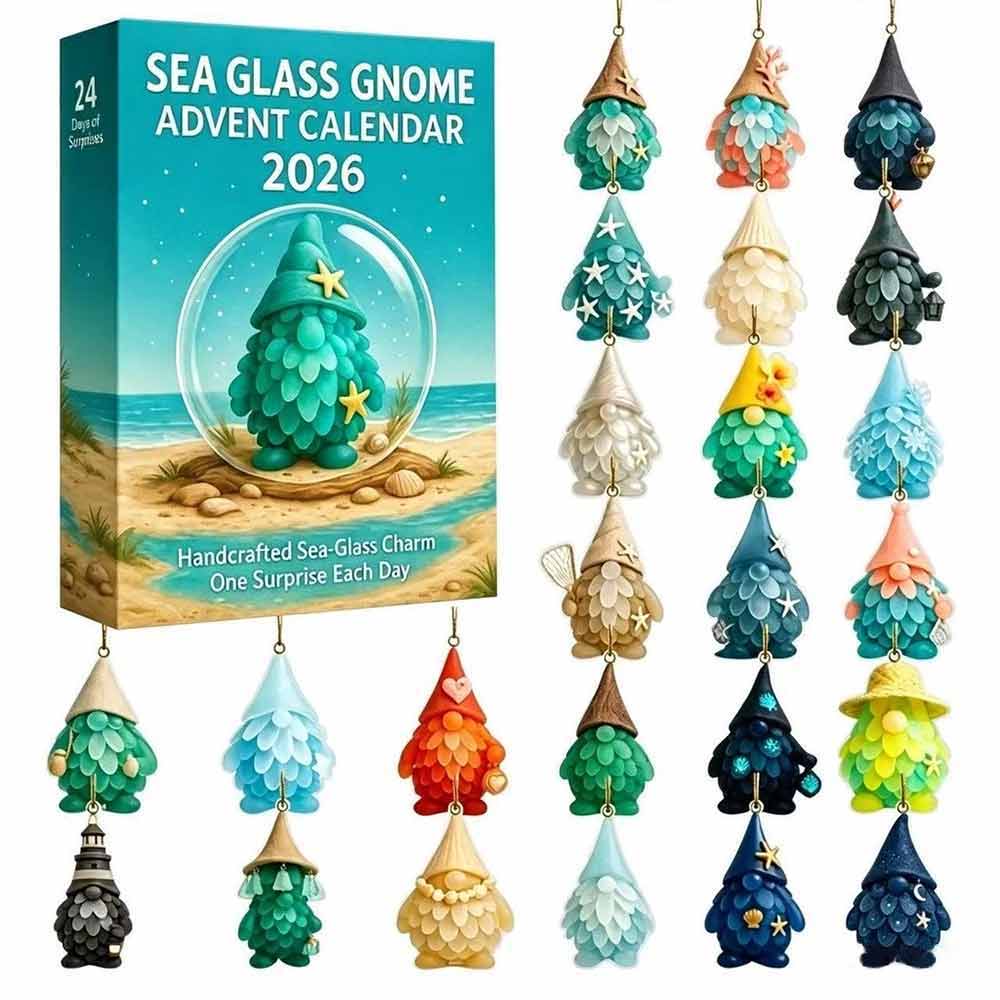 24 Days Christmas Advent Calendar – 2D Acrylic Gnome & Bird Ornament Countdown
