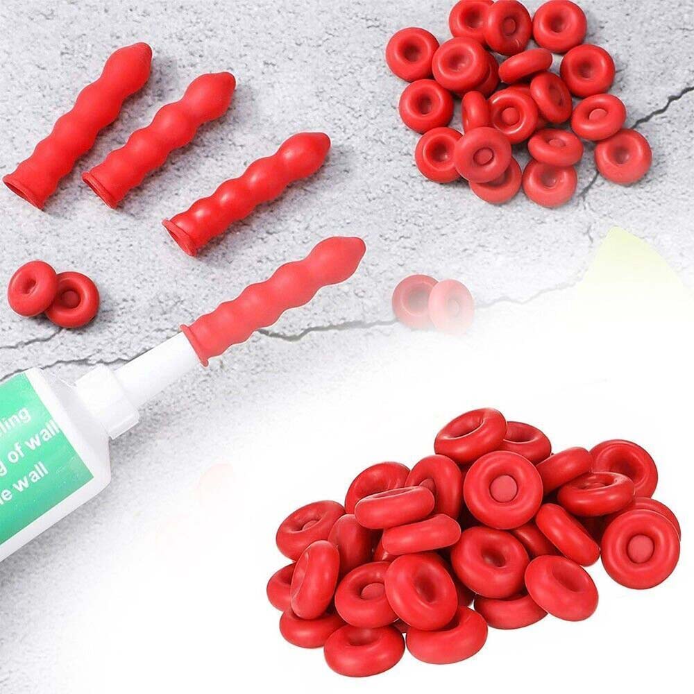 50pcs Latex Caulk Saving Cap Re-Sealable Caulking Tube Nozzle Tips Covers