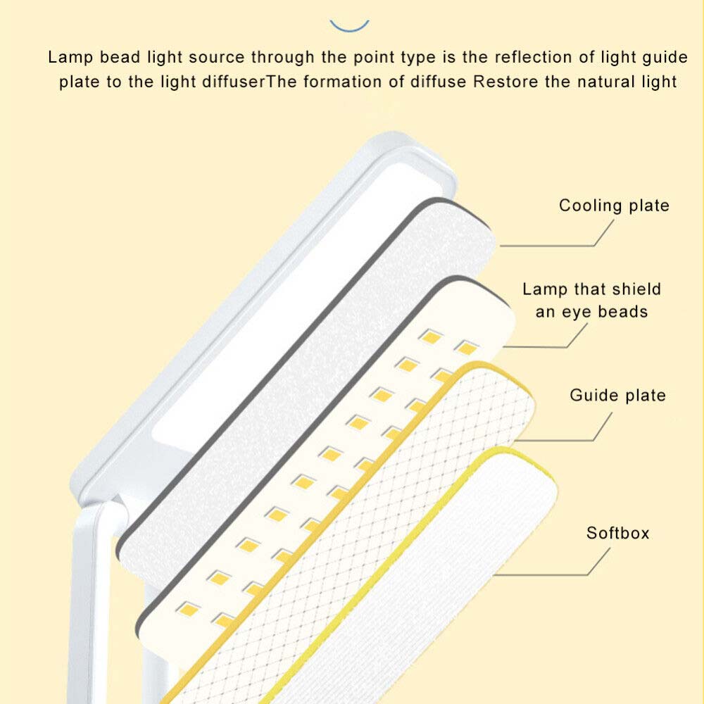 Foldable LED Desk Table Lamp Touch Dimmable Bedside Reading Study Night Light