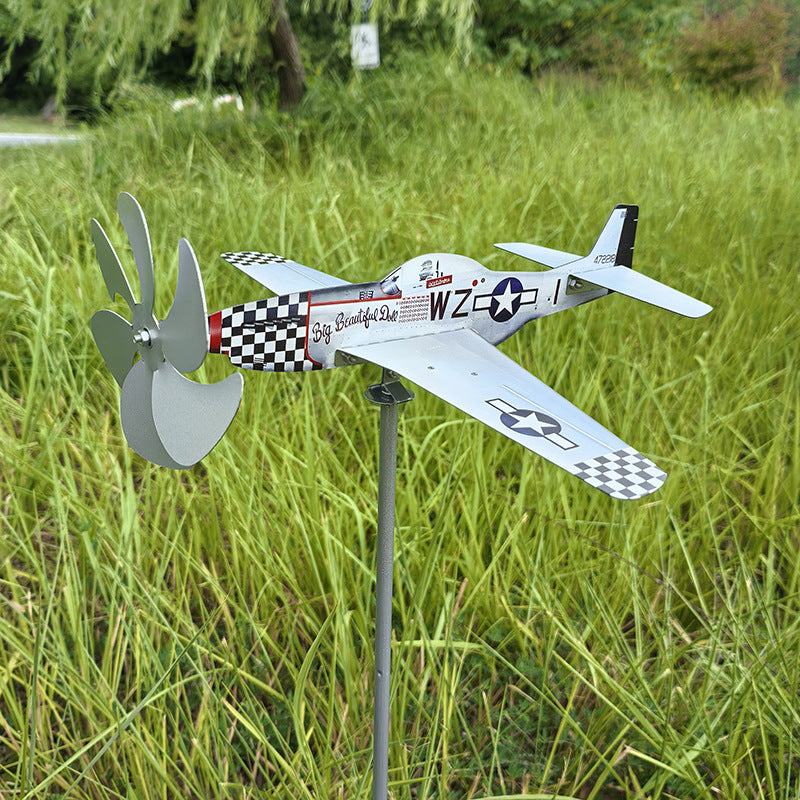 Compass Weather Vane & Garden Decoration – Airplane Wind Spinner, Aircraft Windmill