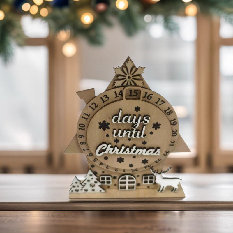 Wooden Advent Calendar - DIY Tabletop Christmas Countdown with Changeable Day