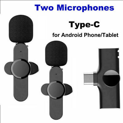 Wireless Lavalier Microphone Mini Mic For Android iPhone ipad Vlog Live Stream