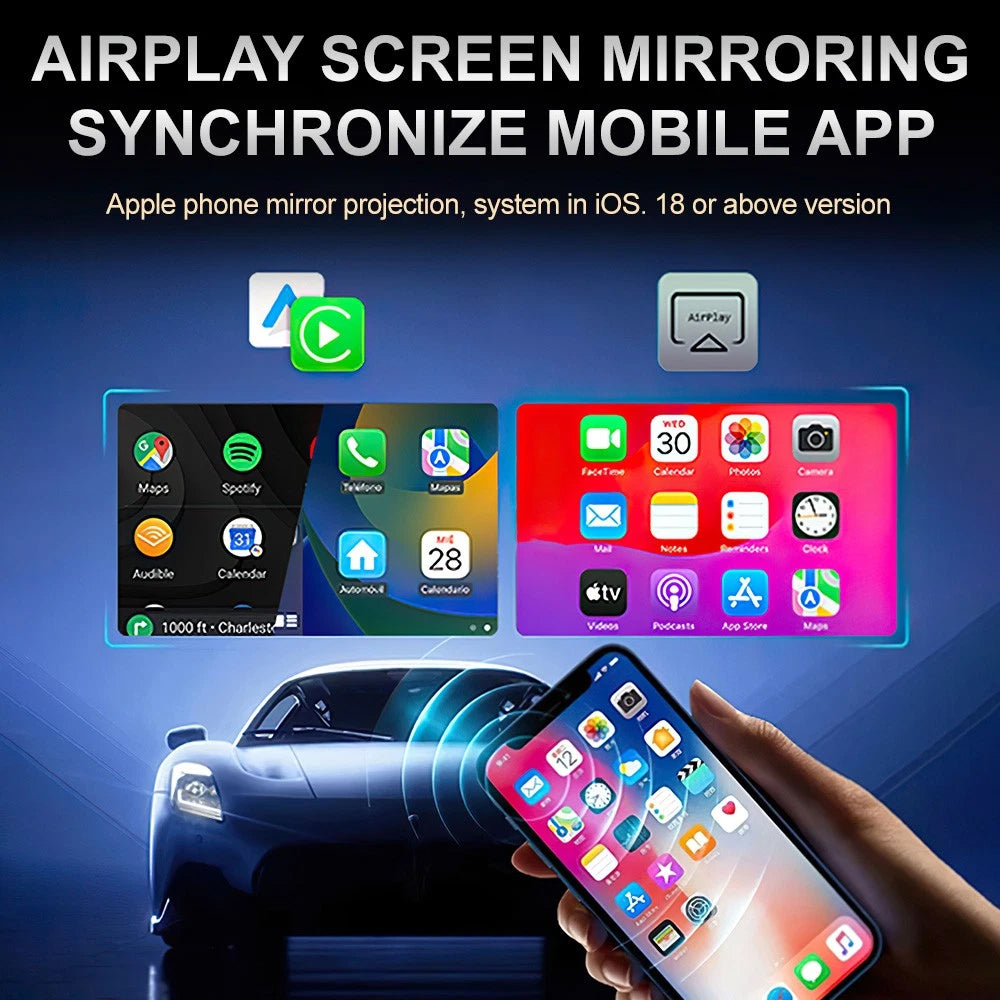 3-in-1 Wireless CarPlay & Android Auto Adapter - iOS Mirror, USB Plug & Play