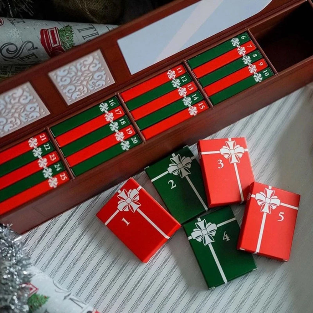 2025 Mini Book Christmas Advent Calendar - 24 Days of Mini Books & Surprises, Reusable Holiday Countdown Decor