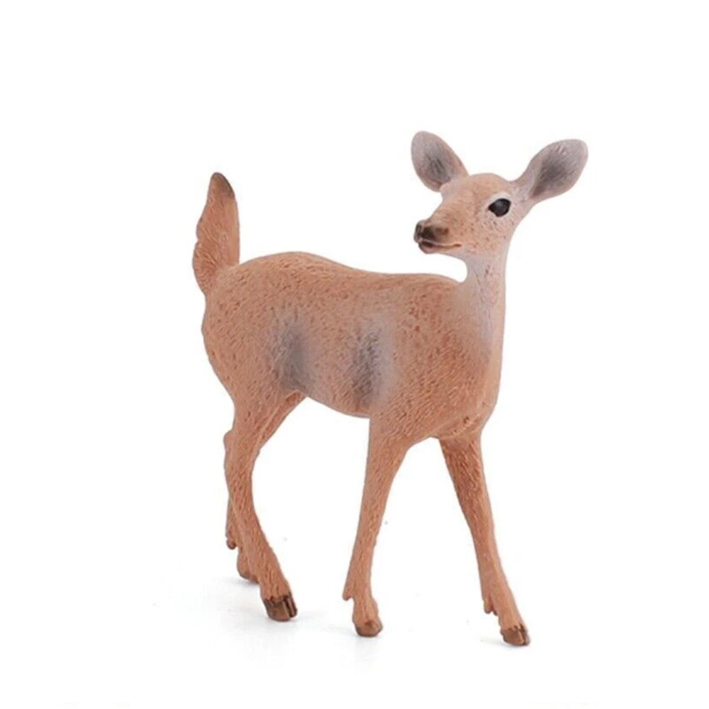Woodland Animal Figurine Set - 6PCS Deer Fox Rabbit Squirrel PVC Ornaments