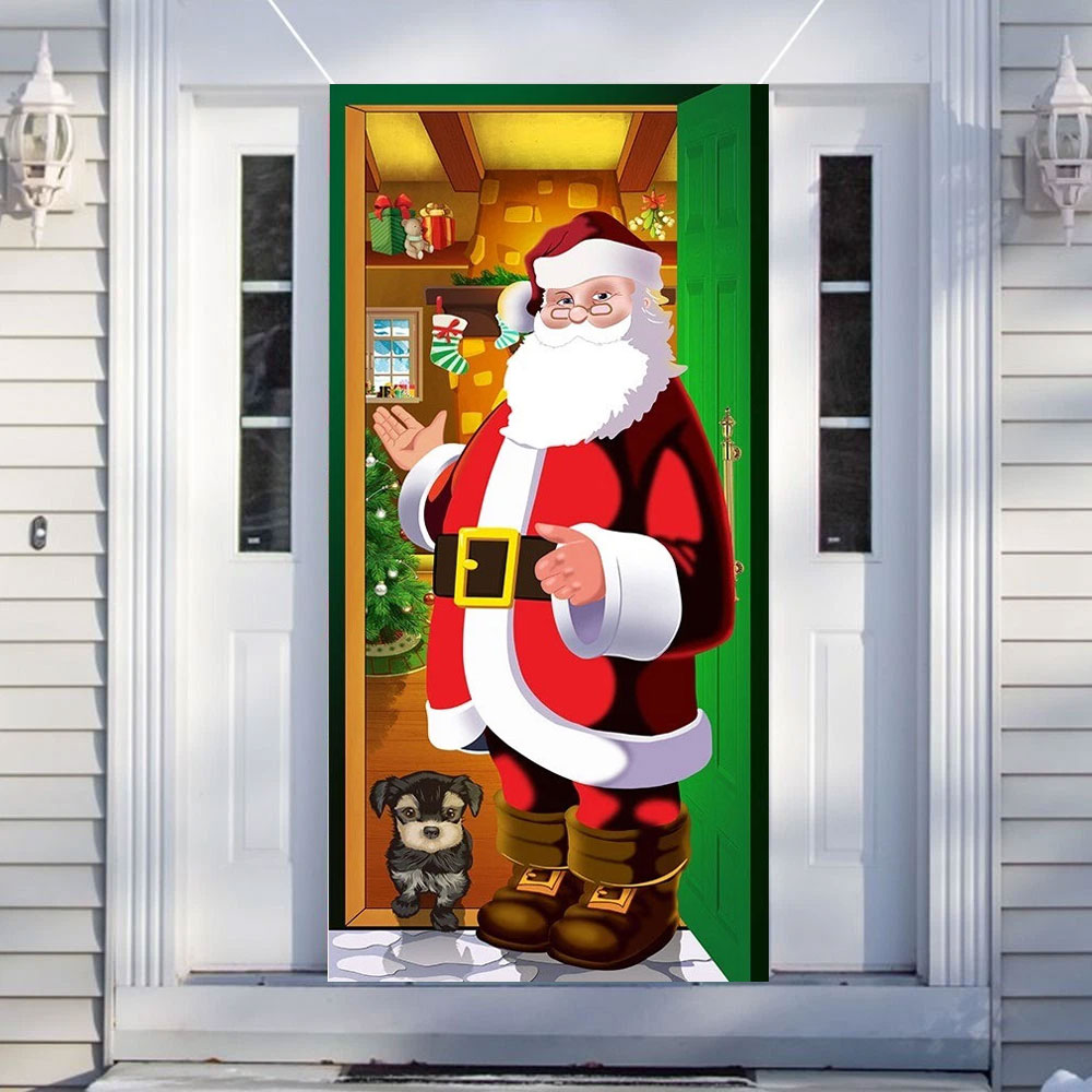 Door Hanging Christmas Cover – Window Sign Banner, 180×90cm Festive Decor