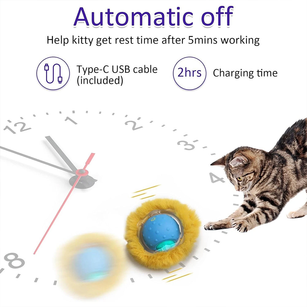 Smart Cat Toys Interactive Chirping Hide and Seek Cat Catching Game Ball