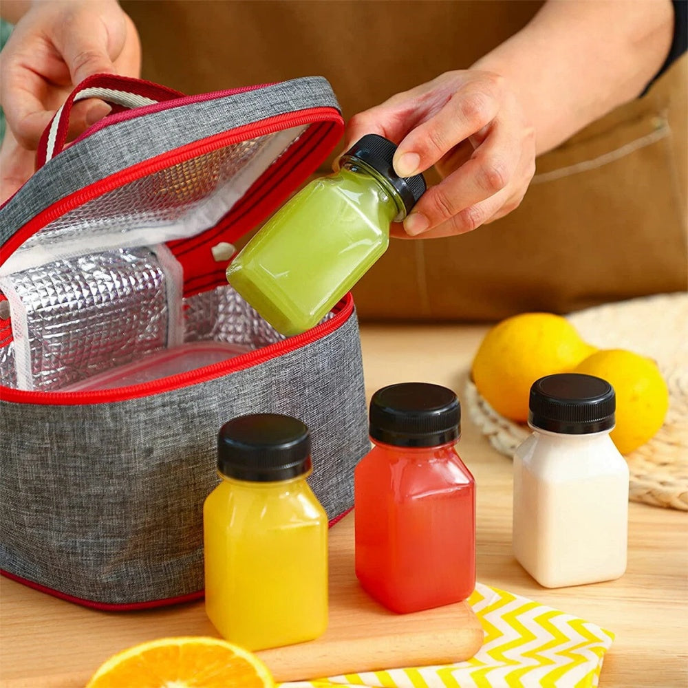 10PCS Mini Juice Bottles 4oz Plastic Shot Bottle Clear Containers Food Grade PET