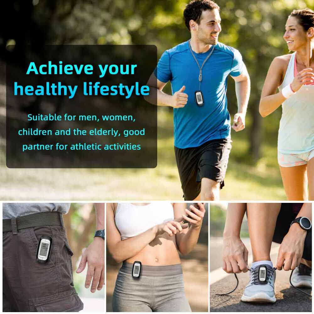 3D Sensor LCD Pedometer Step Walking Distance Calorie Counter Pedometer Clip on for Jogging Running