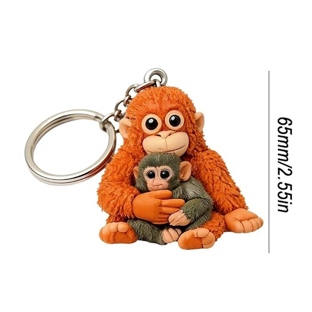 The Monkey Keychain - 3D Printed Holding Plush Toy Hanging Keychain