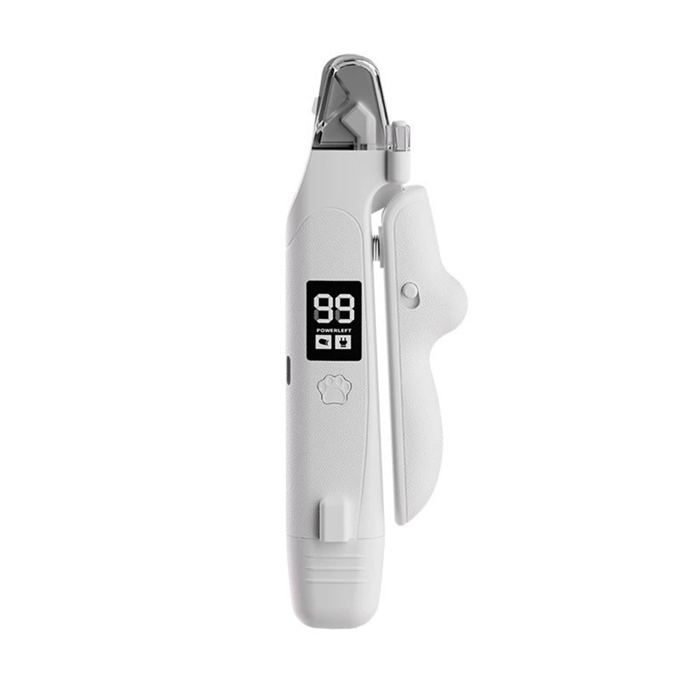 Pet Nail Clipper Grinder 3-in-1 – LED Dog Claw Trimmer, Quiet USB Rechargeable