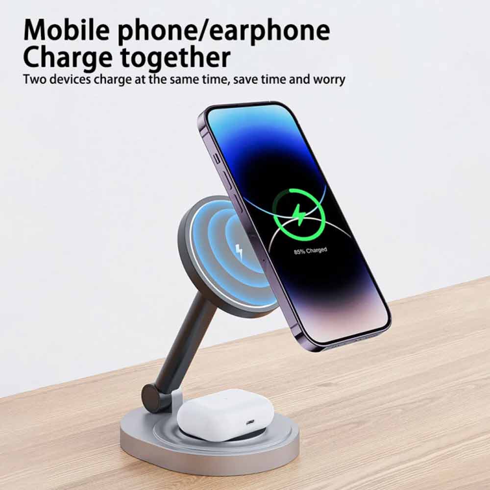 Magnetic Wireless Charger Stand For iPhone 15 14 13 12 Pro Max Magsafe Charger
