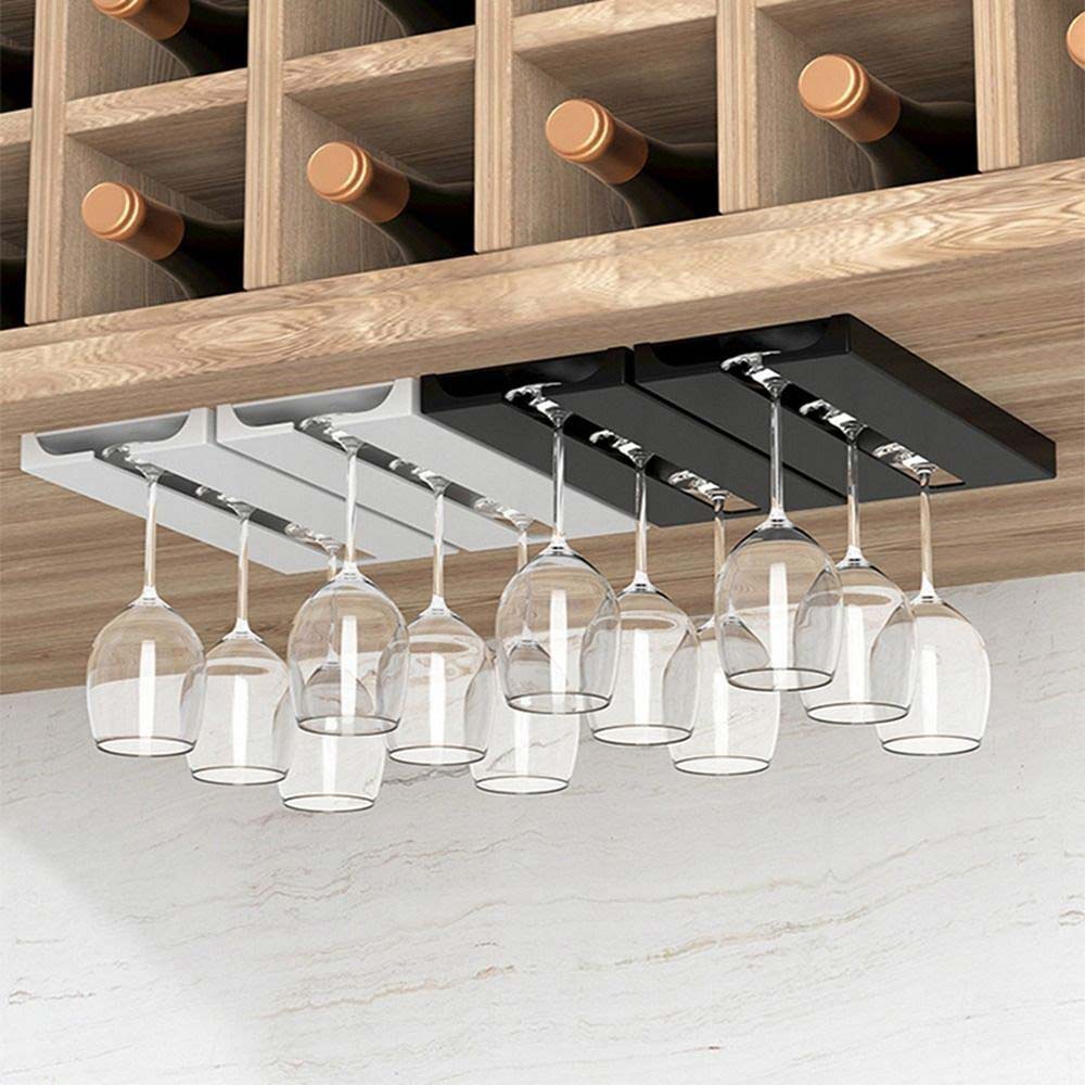 "2X Wine Glass Holder Goblet Hanging Rack Hanger Multi-function Stemware Storage