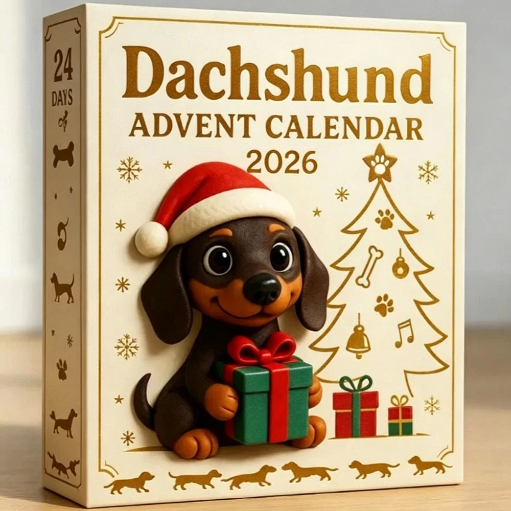 24-Day Dachshund Advent Calendar – Acrylic 2D Ornament Christmas Countdown