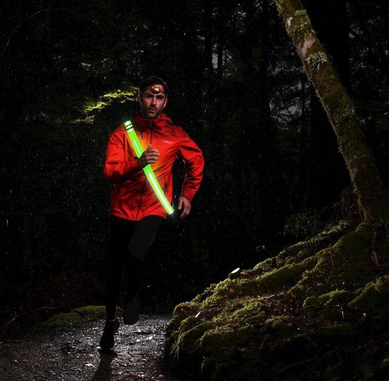 LED Reflective Sash – USB Rechargeable Flashing Safety Belt for Night Walking