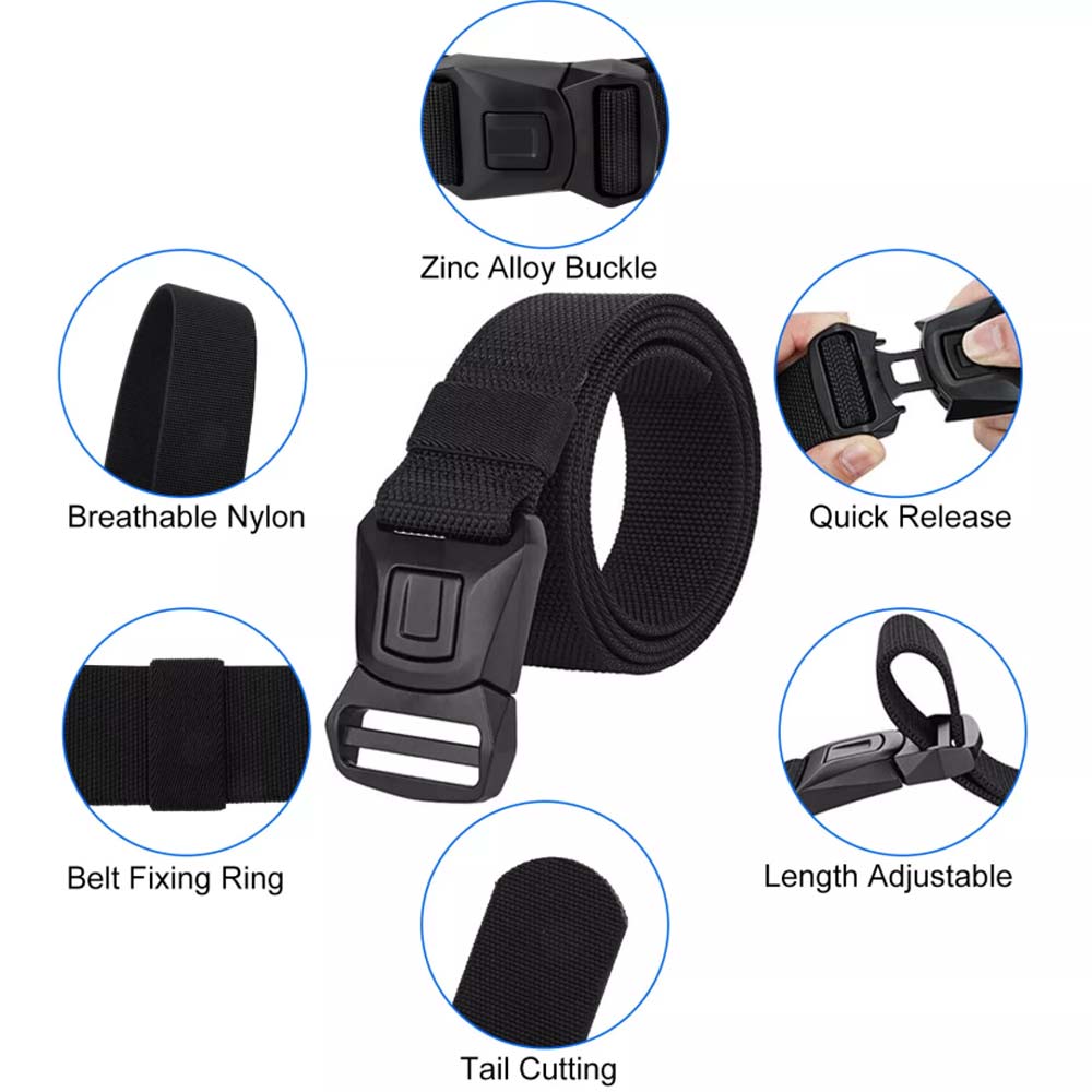 Military Quick Release Belt for Men – Tactical Nylon Waistband Strap, Gift