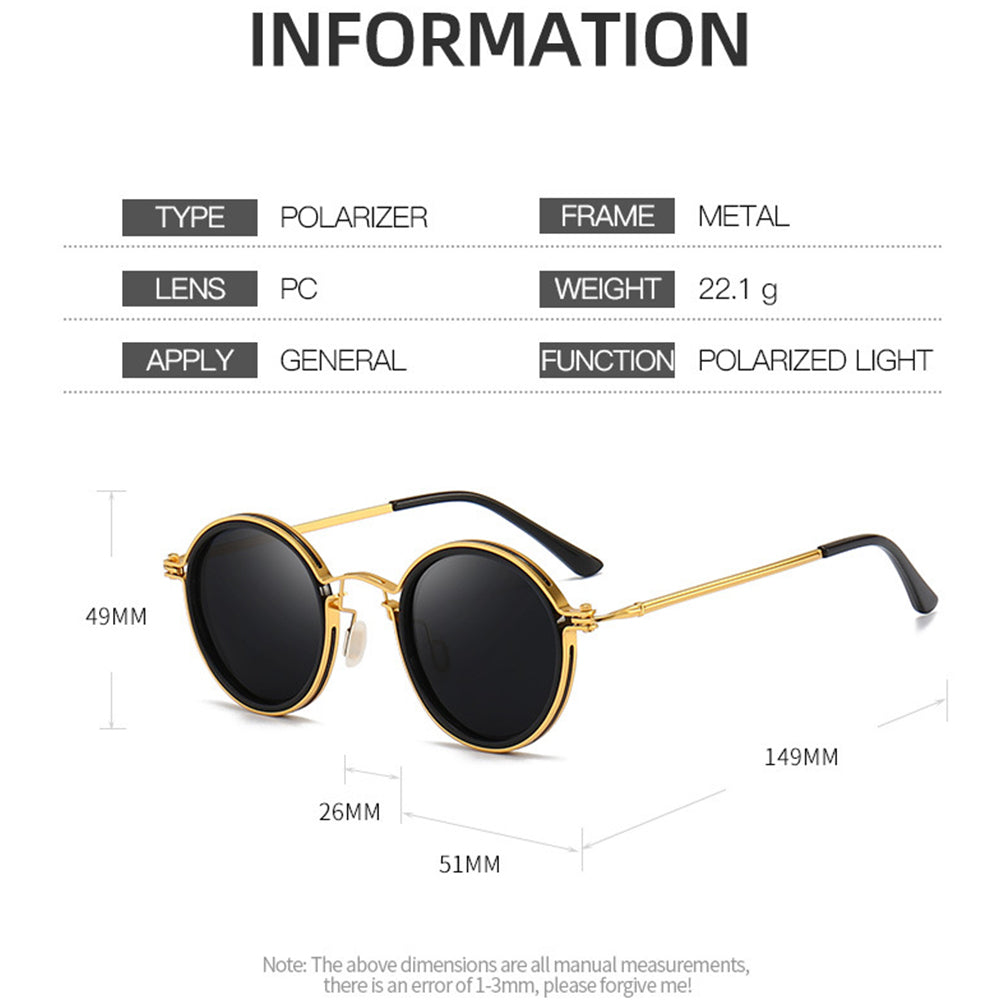 Pilot Polarized Sunglasses Round Glasses Brand Design Women Men Metal Driving