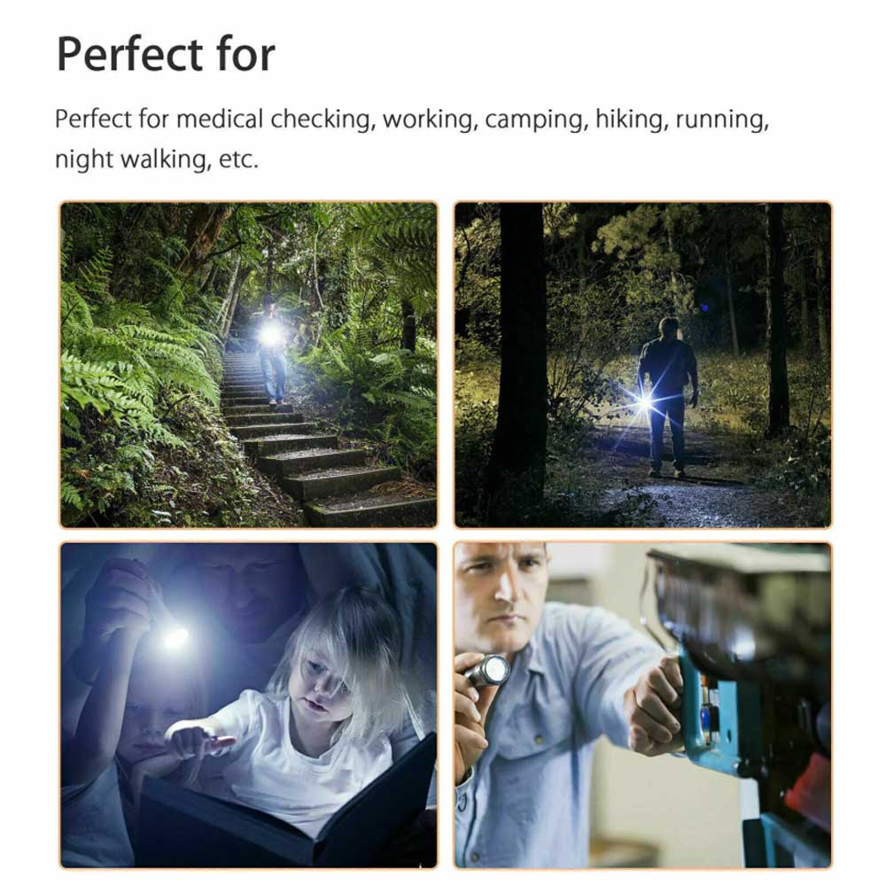 5" LED USB Rechargeable Mini Tactical Flashlight Stainless Steel Torch Pen Light