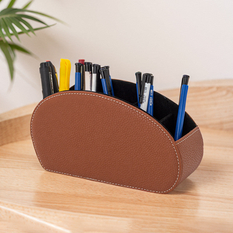 Storage Box PU Leather Phone And TV Remote Control Desk Organizer Holder Home