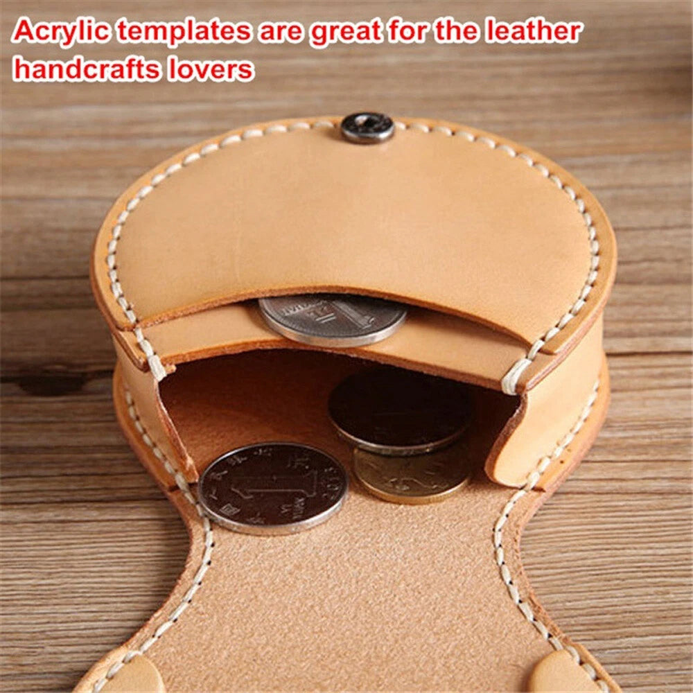 5pcs DIY Leather Wallet Template - Acrylic Stencil for Coin Purse Crafting