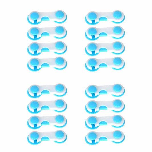 16X Safety Lock Child Adhesive Kid Baby Drawer Door Cupboard Cabinet Toilet Cute
