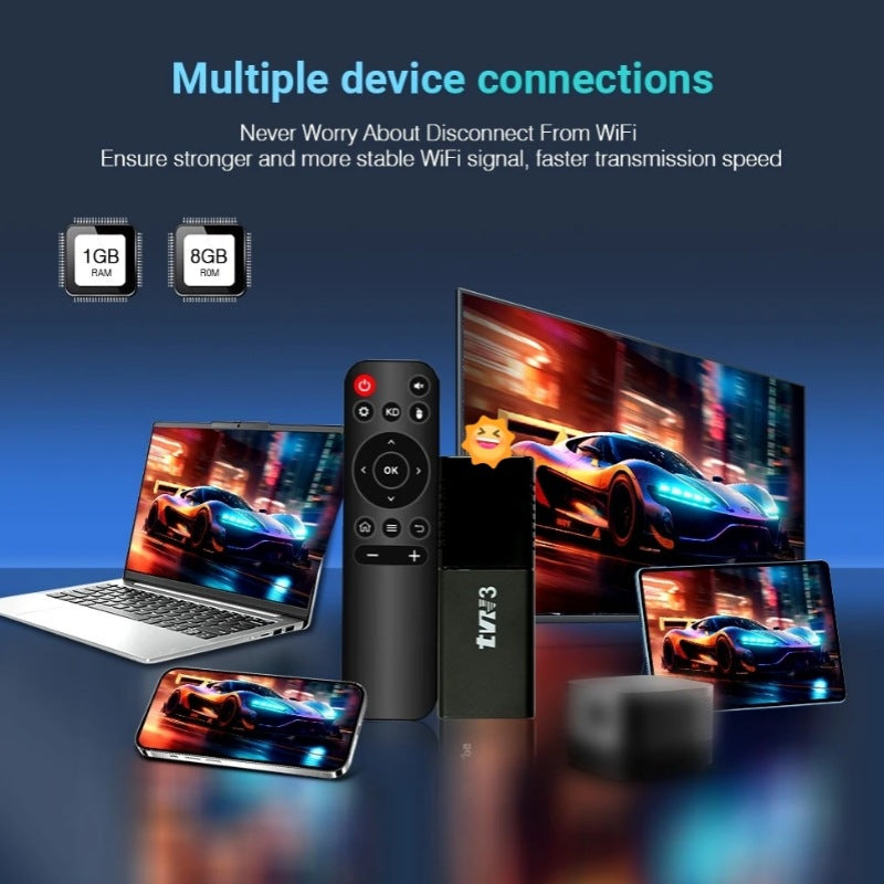 4K Smart TV Stick - Android 13, Dual-Band WiFi, Bluetooth Media Player with Voice Control