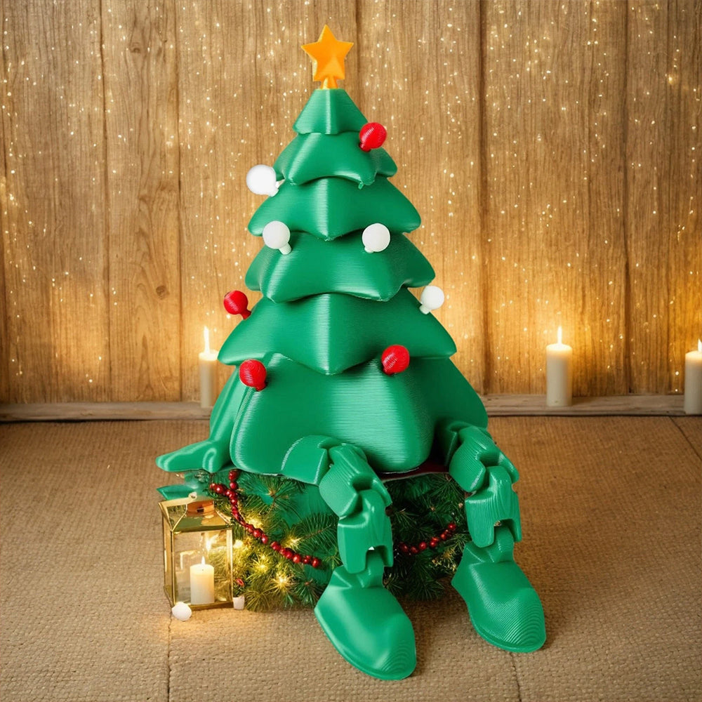 3D Printed Christmas Tree with Movable Joints – Adjustable Desktop Decoration for Home & Office