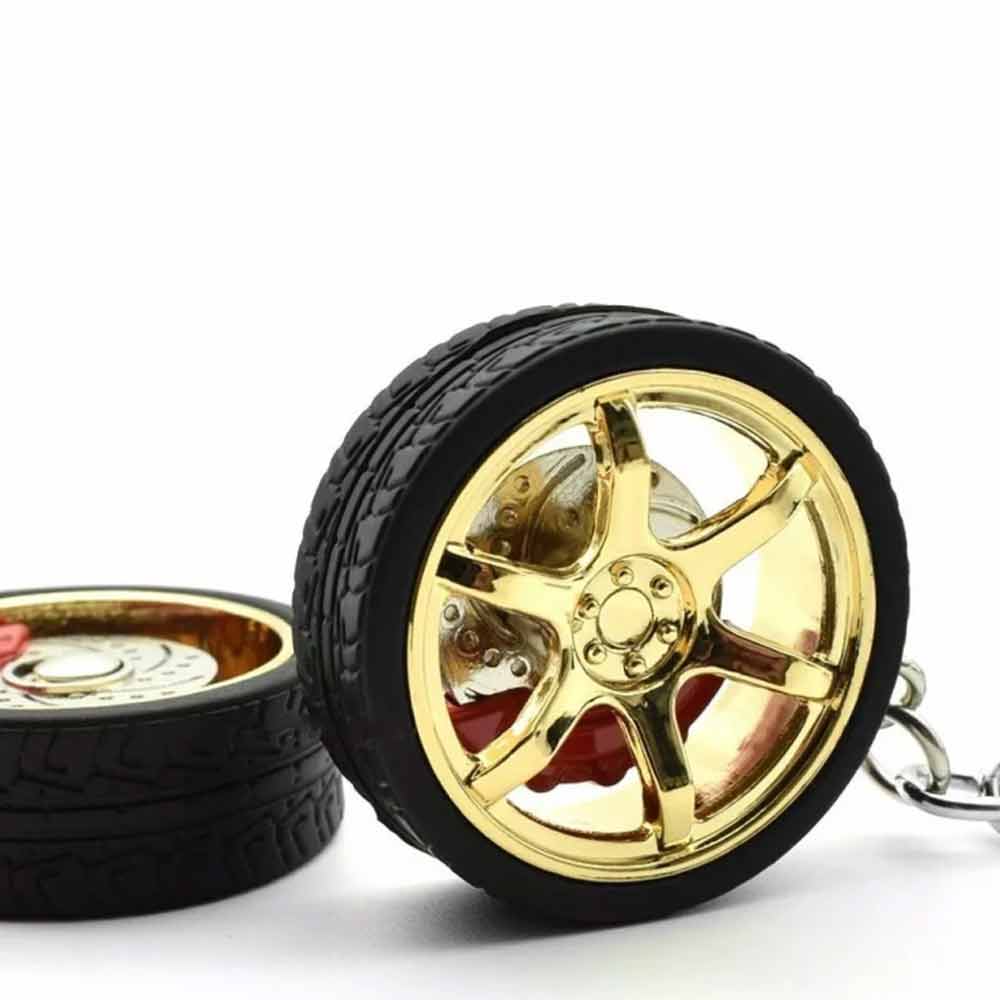Simulation Tire Car Wheel Keychain Chain Brake Discs Key Ring RIM Wheel Keyring