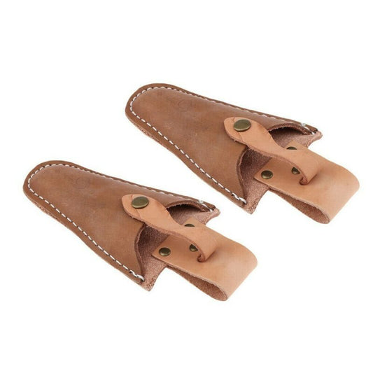 2PCS Sheath Brown Leather Secateurs Holster Belt Pouch for Garden Tool Scissors