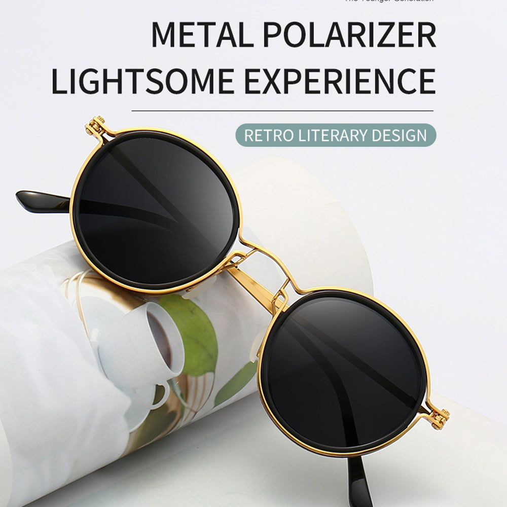 Pilot Polarized Sunglasses Round Glasses Brand Design Women Men Metal Driving