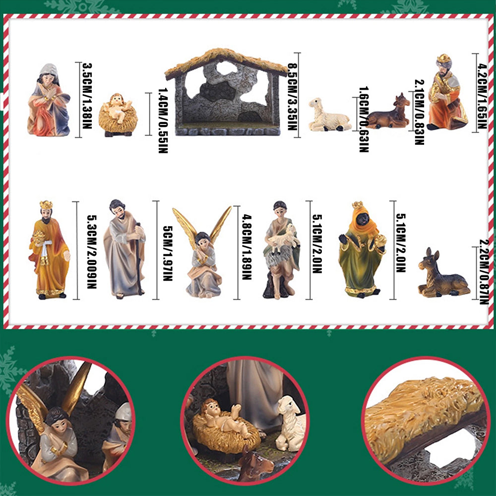 3D Nativity Set – Resin Manger Scene Ornament for Christmas Display & Gift Giving