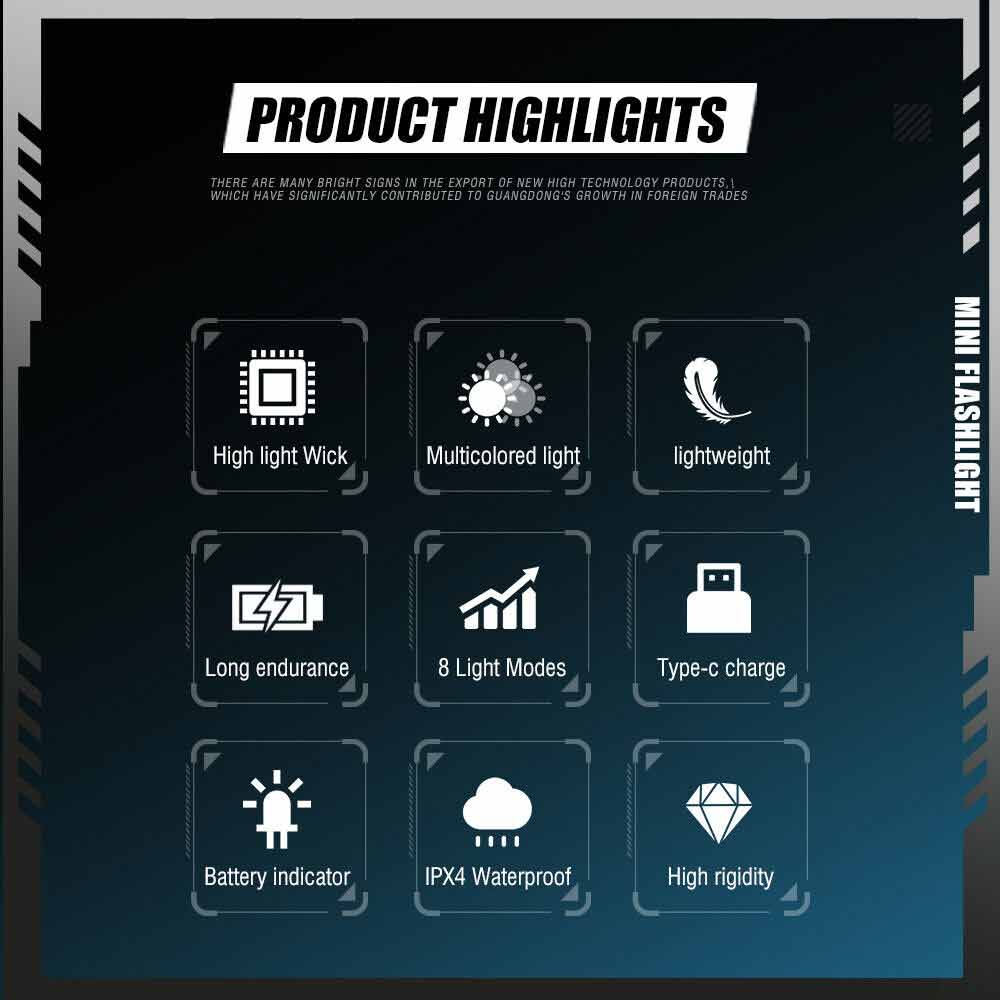 Mini Super Bright Flashlight Keychain Light Pocket Torch LED Rechargeable Lights