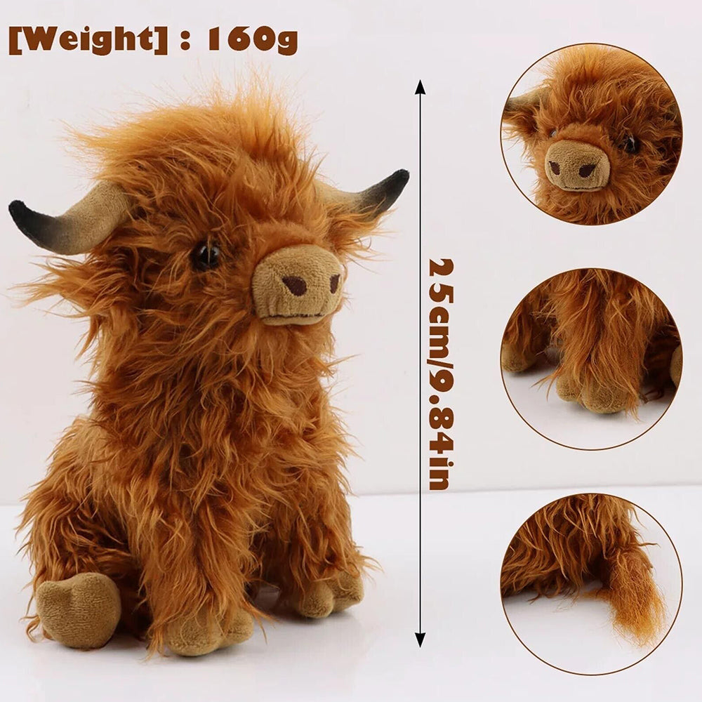 9.8INCH Simulation Highland Cow Animal Stuffed Plush Doll Toy Kids Birthday Gift