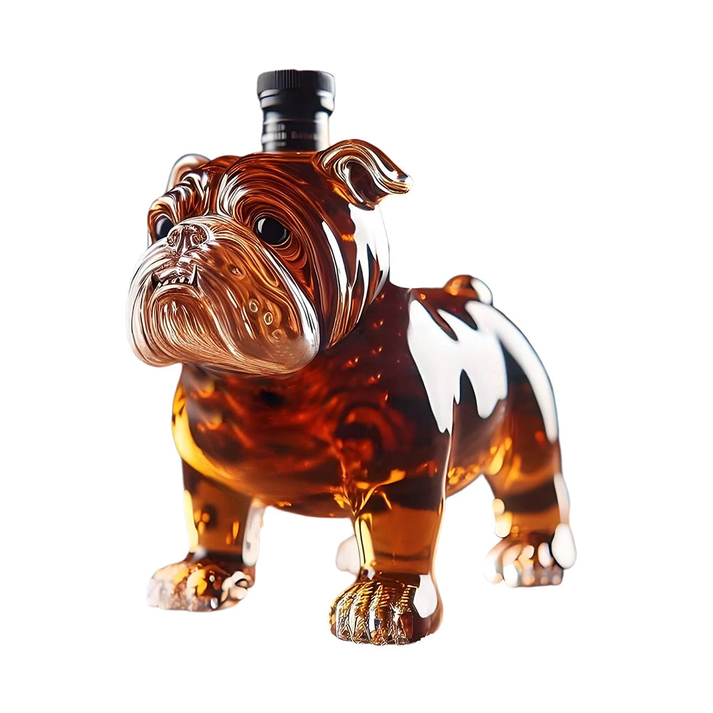 Bulldog Whiskey Bottle – Funny & Unique Animal Glass Decanter for Spirits