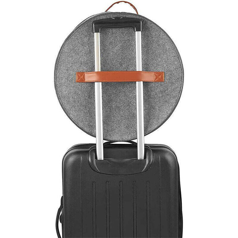 Extra Large Round Hat Storage Box for Women & Men Pop Up Felt Hat Box Organizer