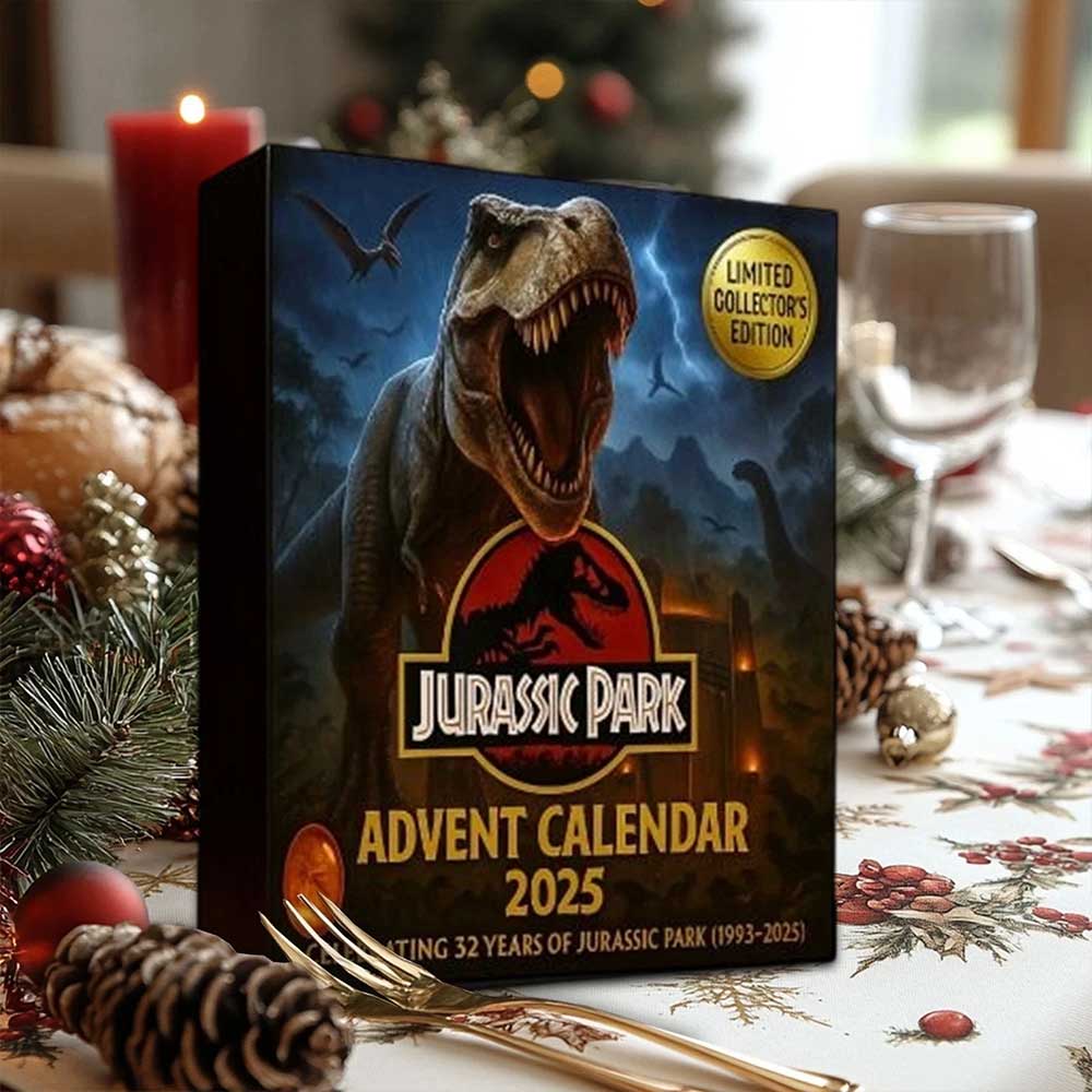 Jurassic Park 2025 Advent Calendar - 24 Days of Prehistoric Countdown with 2D Dinosaur Acrylic Ornaments