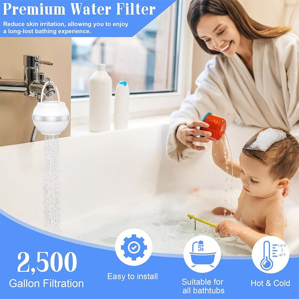 Bath Ball Water Filter – 2500 Gallon Capacity for Chlorine Removal & Skin-Softening Baths
