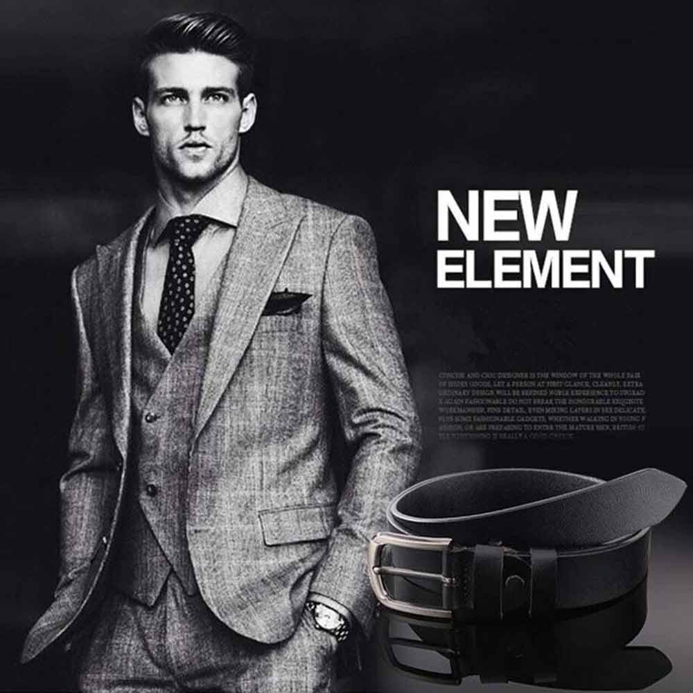 Mens Genuine Full Grain Leather Men's Belt Casual 125CM
