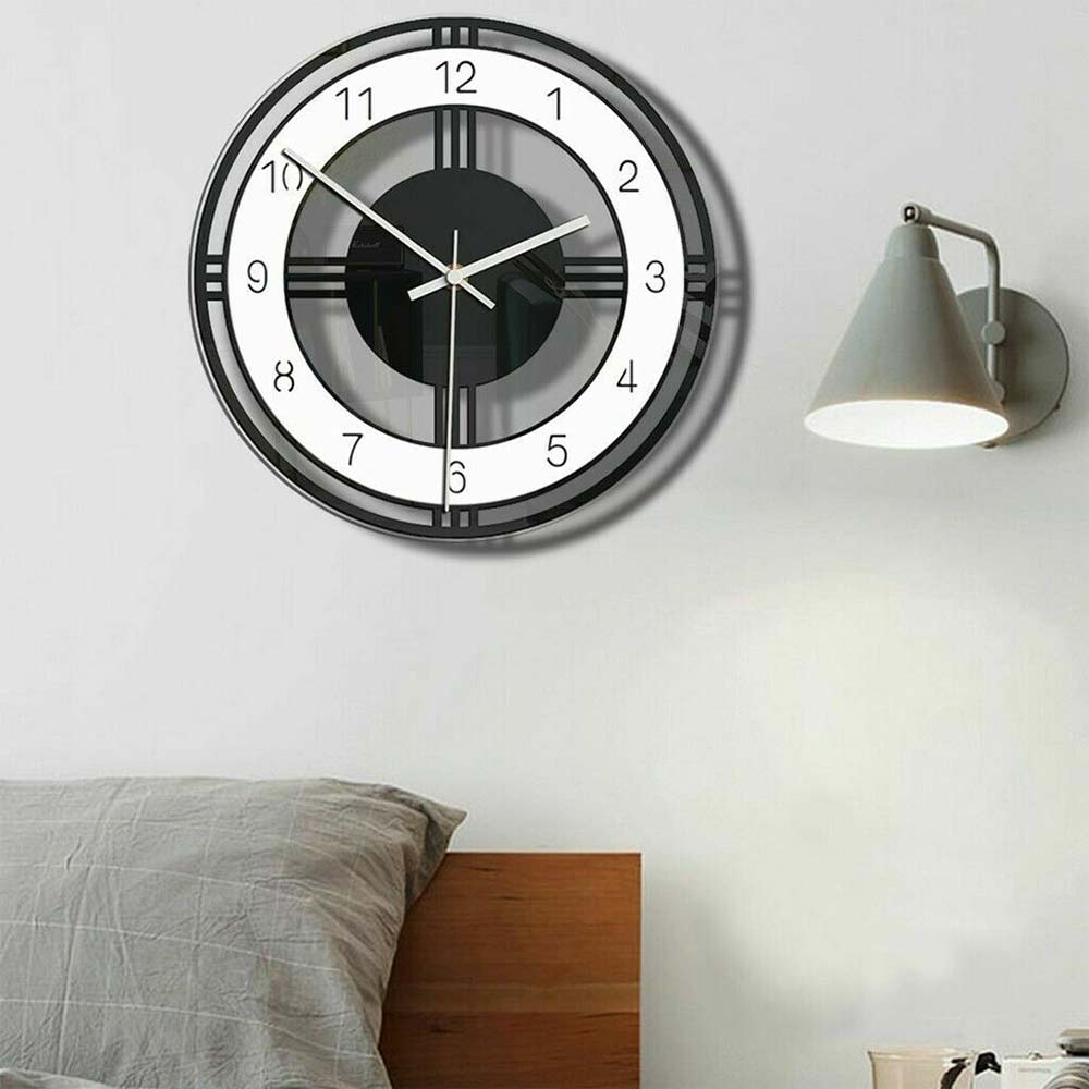 Nordic Style Wall Clock Silent Acrylic Clock Home Living Room Decor Transparent