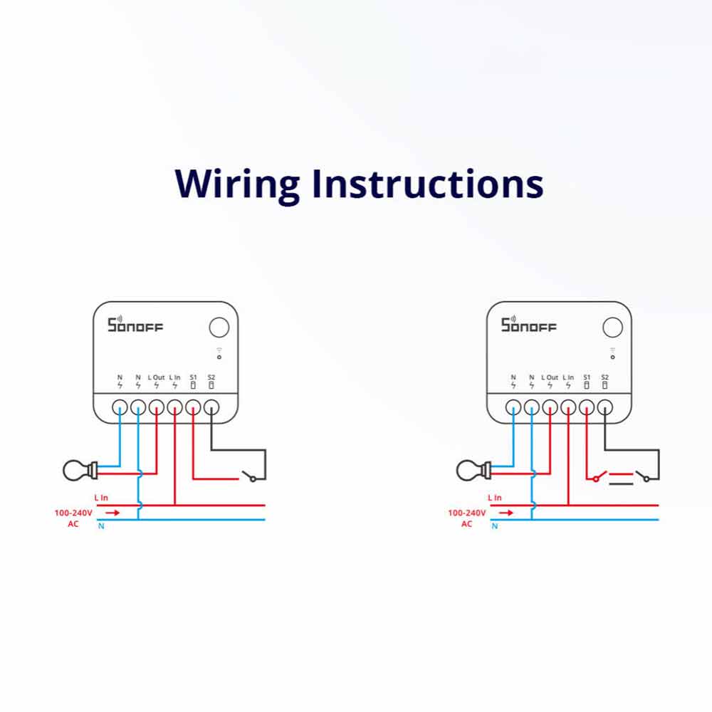 SONOFF MINIR4 10A Mini Wifi Wireless Smart Switch Timer for Alexa Google Home