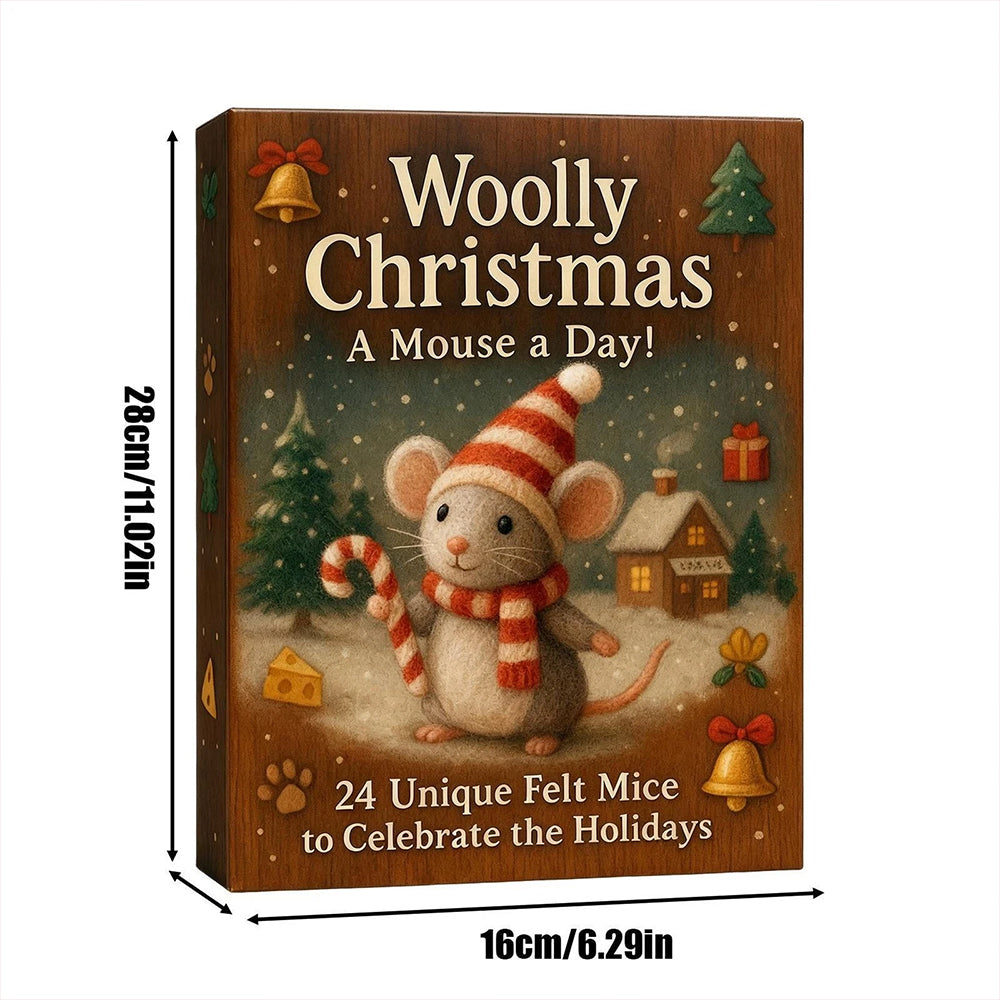 2025 Christmas Mouse Advent Calendar - 2D Acrylic Winter Holiday Countdown Decor