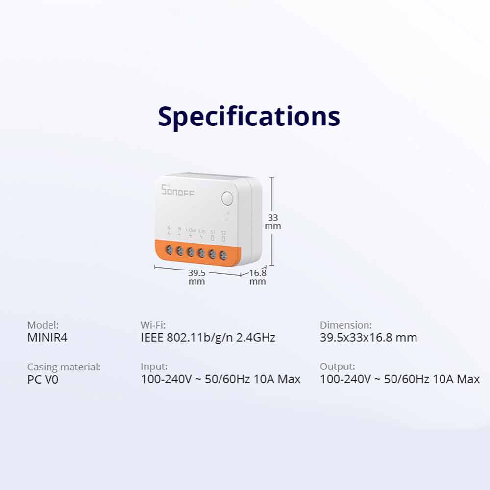 SONOFF MINIR4 10A Mini Wifi Wireless Smart Switch Timer for Alexa Google Home