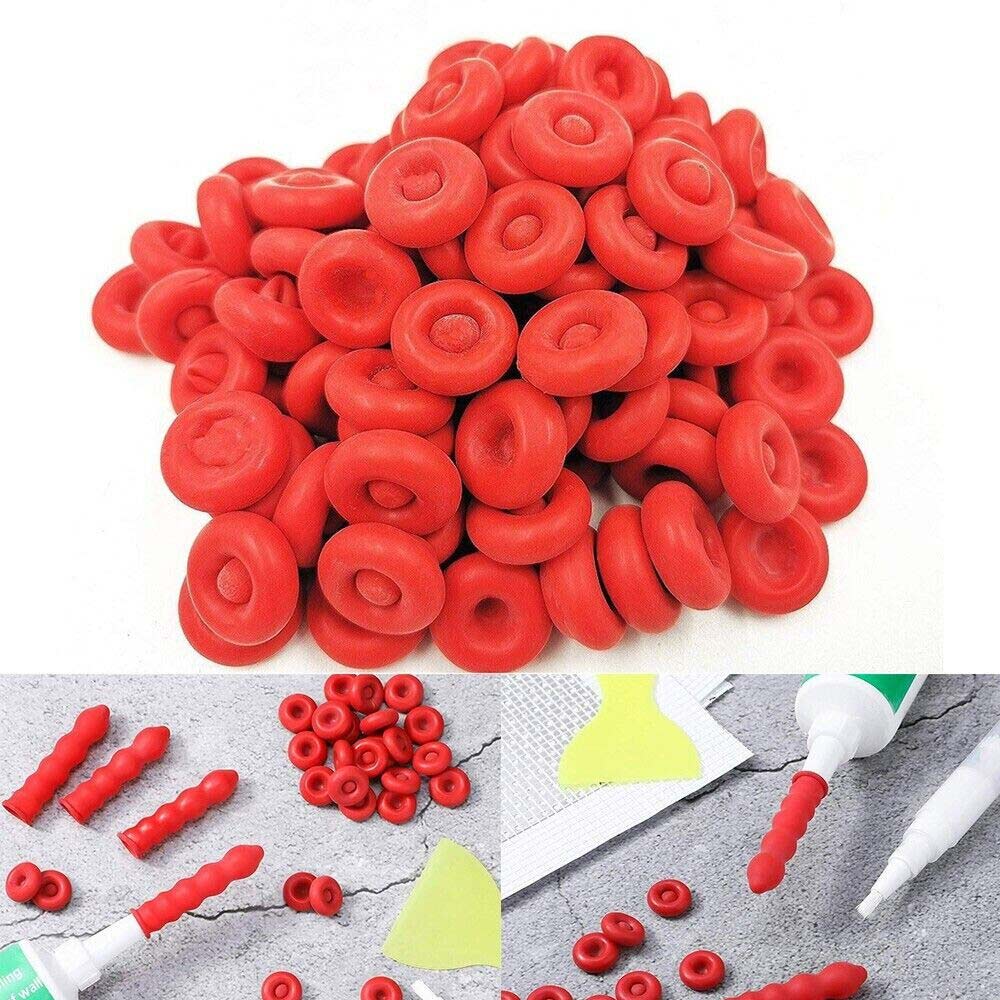 50pcs Latex Caulk Saving Cap Re-Sealable Caulking Tube Nozzle Tips Covers