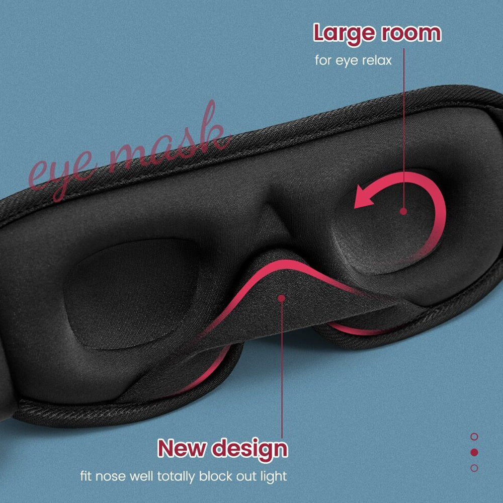 3D Sleeping Eye Mask Block Out Light Soft Padded Travel Sleeping Aid EyeMask