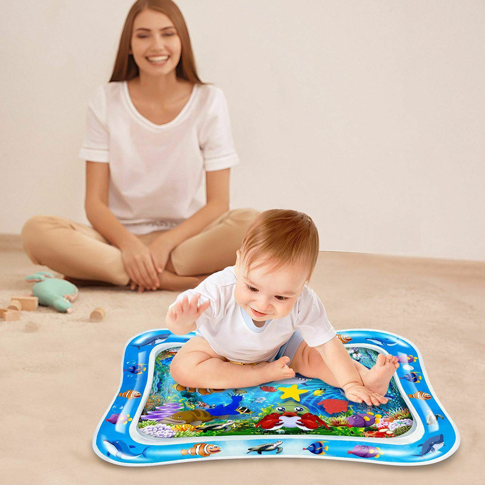 Baby Water Play Mat Inflatable For Infants Toddlers Fun Tummy Time Sea World