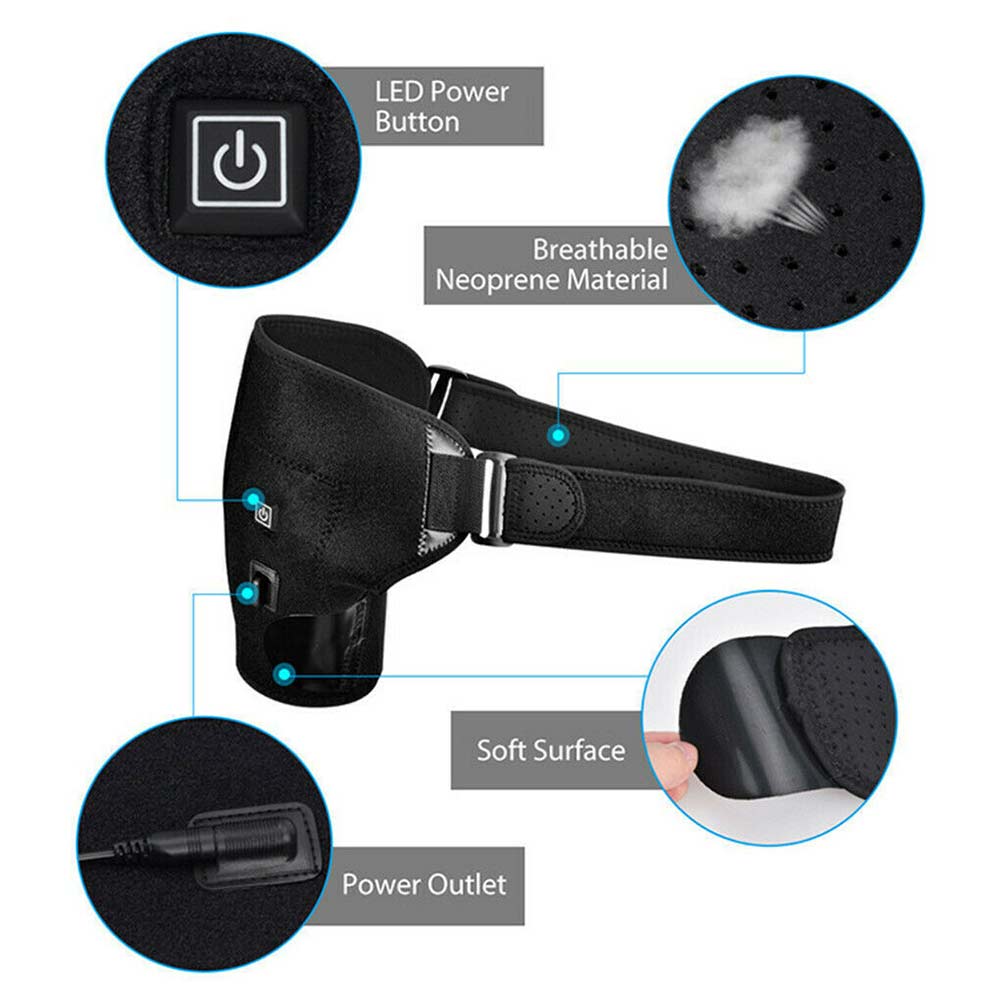 USB Heated Shoulder Brace Pad Joint Pain Relief Heating Pad Support Wraps
