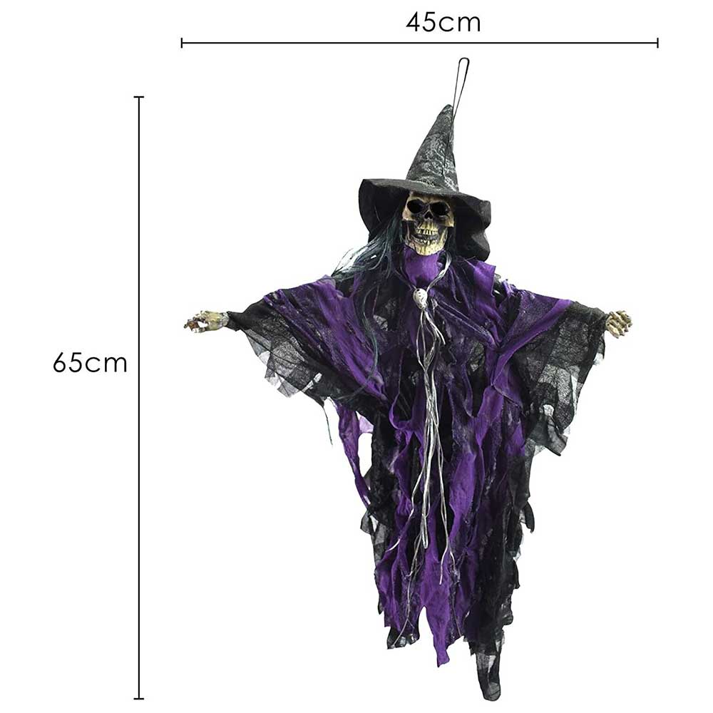 Halloween Hanging Witch NEW Scary Screaming Skeleton Witch Halloween Decoration