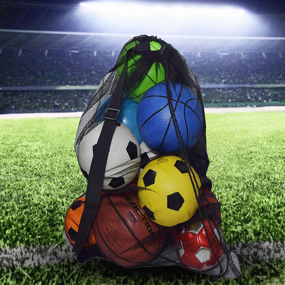Mesh Equipment Ball Bag Football Carrying Net Sack Soccer Portable Sports Bag